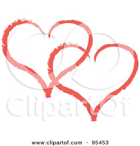 Royalty-Free (RF) Clipart Illustration of a Red Heart Outline Design - 7 by Andy Nortnik