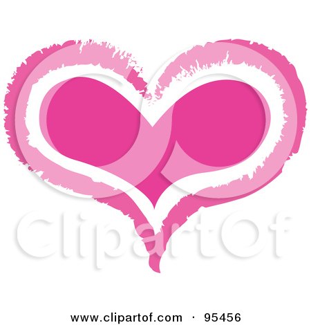 pink heart outline design 1 posters art prints by