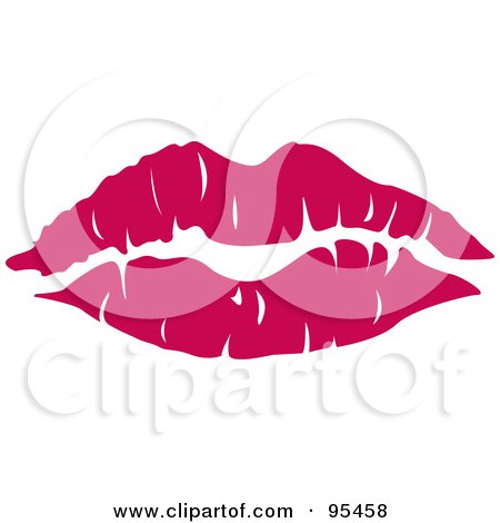 Royalty-Free (RF) Clipart Illustration of a Seductive Red Lipstick Kiss Mark by Andy Nortnik