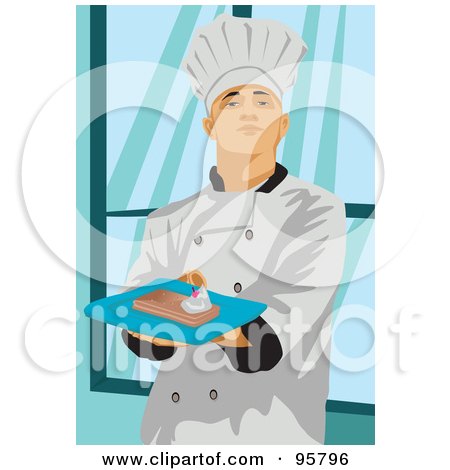 Royalty-Free (RF) Clipart Illustration of a Male Professional Chef - 5 by mayawizard101