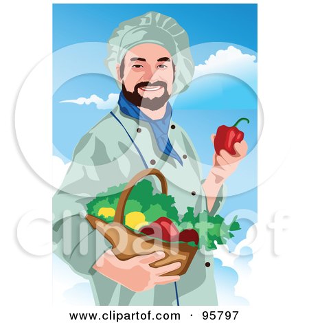 Royalty-Free (RF) Clipart Illustration of a Male Professional Chef - 12 by mayawizard101