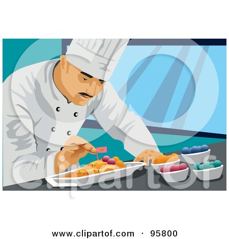 Royalty-Free (RF) Clipart Illustration of a Male Professional Chef - 4 by mayawizard101