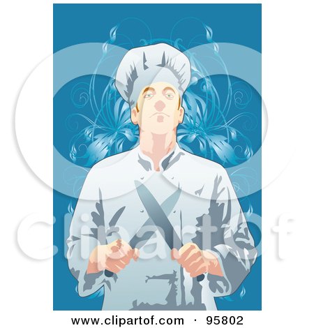 Royalty-Free (RF) Clipart Illustration of a Male Professional Chef - 2 by mayawizard101