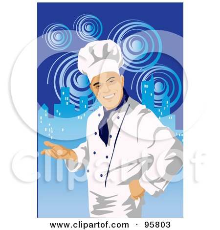 Royalty-Free (RF) Clipart Illustration of a Male Professional Chef - 6 by mayawizard101