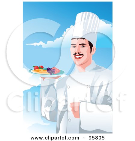 Royalty-Free (RF) Clipart Illustration of a Male Professional Chef - 16 by mayawizard101