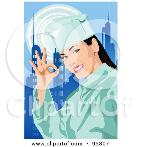 Royalty-Free (RF) Clipart Illustration of a Female Professional Chef - 1 by mayawizard101