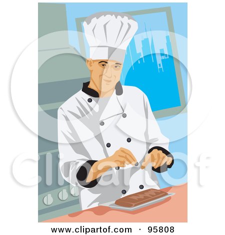 Royalty-Free (RF) Clipart Illustration of a Male Professional Chef - 10 by mayawizard101