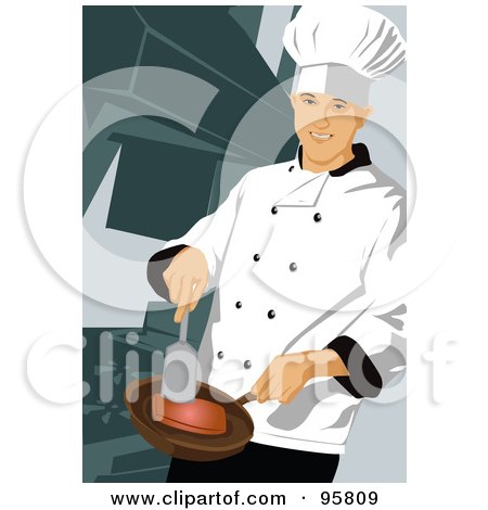 Royalty-Free (RF) Clipart Illustration of a Male Professional Chef - 11 by mayawizard101