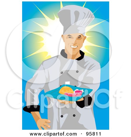 Royalty-Free (RF) Clipart Illustration of a Male Professional Chef - 9 by mayawizard101
