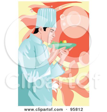 Royalty-Free (RF) Clipart Illustration of a Male Professional Chef - 17 by mayawizard101