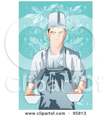 Royalty-Free (RF) Clipart Illustration of a Male Professional Chef - 3 by mayawizard101