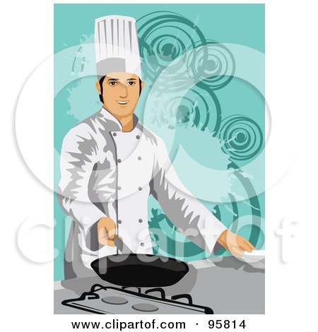 Royalty-Free (RF) Clipart Illustration of a Male Professional Chef - 1 by mayawizard101