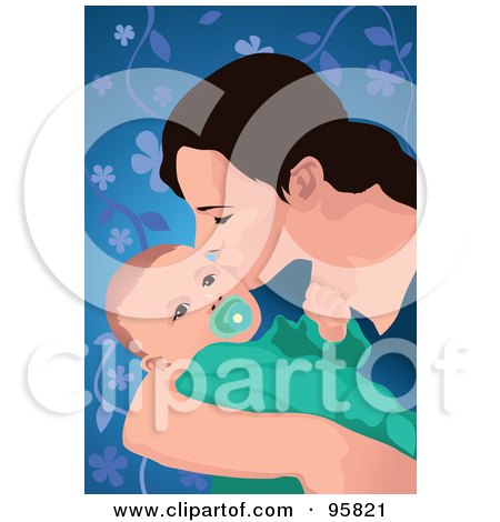 Royalty-Free (RF) Clipart Illustration of a Loving Mom And Baby - 2 by mayawizard101