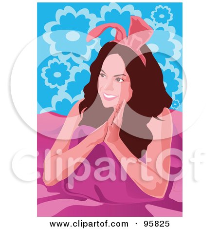 Royalty-Free (RF) Clipart Illustration of a Sexy Woman Wearing Bunny Ears - 3 by mayawizard101