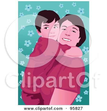 Royalty-Free (RF) Clipart Illustration of a Loving Mom With Child - 1 by mayawizard101