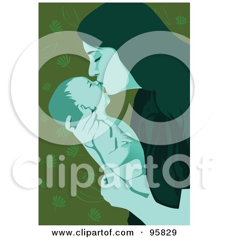 Royalty-Free (RF) Clipart Illustration of a Loving Mom And Baby - 3 by mayawizard101
