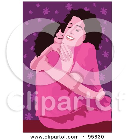 Royalty-Free (RF) Clipart Illustration of a Loving Mom With Child - 2 by mayawizard101