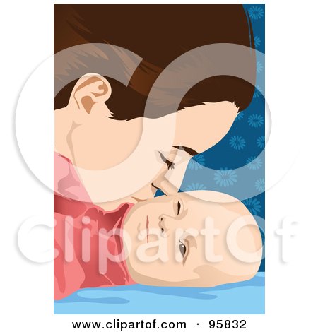 Royalty-Free (RF) Clipart Illustration of a Loving Mom And Baby - 4 by mayawizard101