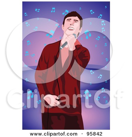 Royalty-Free (RF) Clipart Illustration of a Performing Male Singer - 4 by mayawizard101