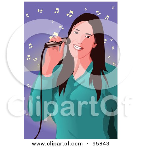 Royalty-Free (RF) Clipart Illustration of a Performing Female Singer - 2 by mayawizard101