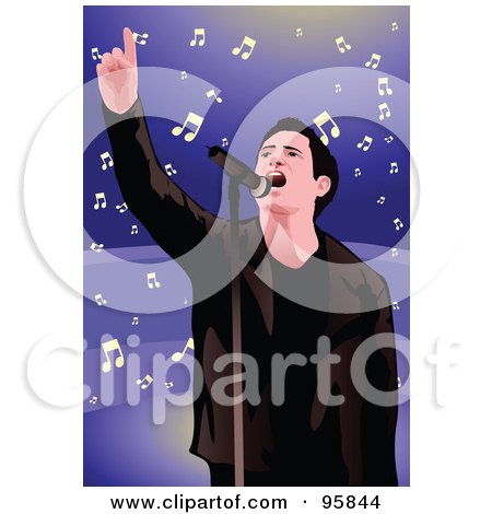 Royalty-Free (RF) Clipart Illustration of a Performing Male Singer - 2 by mayawizard101
