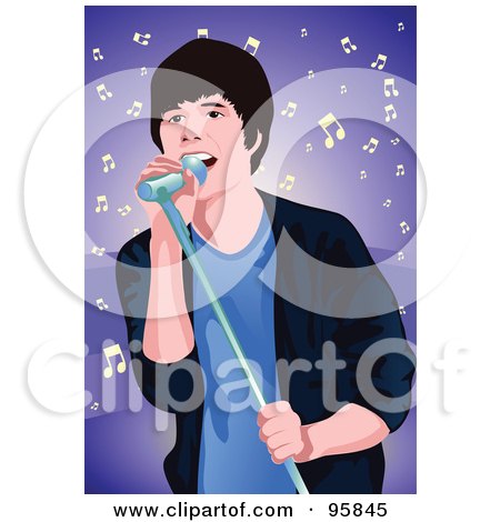 Royalty-Free (RF) Clipart Illustration of a Performing Male Singer - 3 by mayawizard101