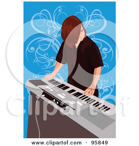Royalty-Free (RF) Clipart Illustration of a Keyboard Boy by mayawizard101