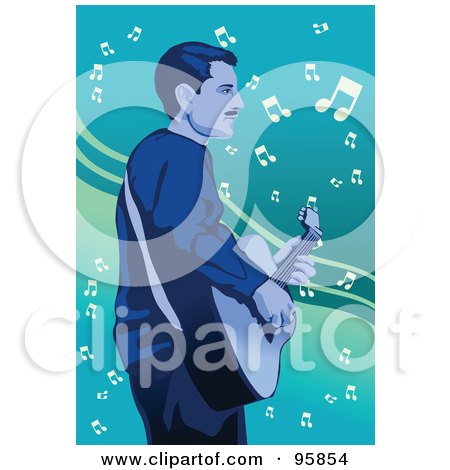 Royalty-Free (RF) Clipart Illustration of a Guitarist Guy - 2 by mayawizard101