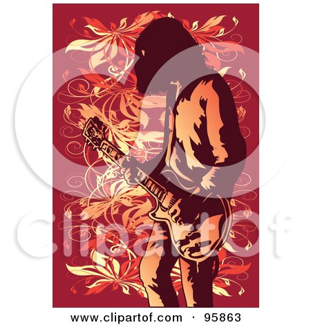 Royalty-Free (RF) Clipart Illustration of a Guitarist Guy - 1 by mayawizard101