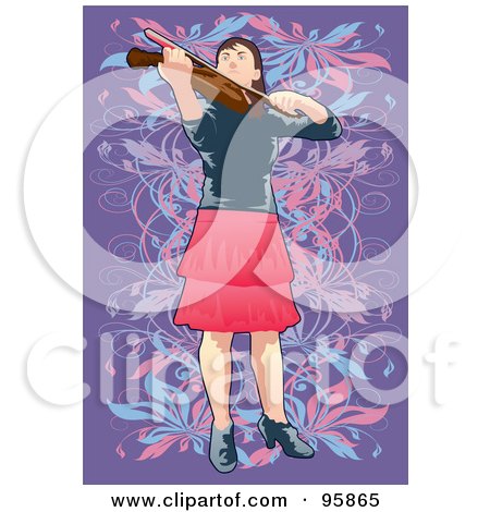 Royalty-Free (RF) Clipart Illustration of a Passionate Violinist - 2 by mayawizard101
