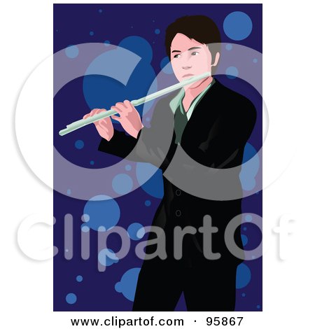 Royalty-Free (RF) Clipart Illustration of a Professional Male Flute Player - 1 by mayawizard101