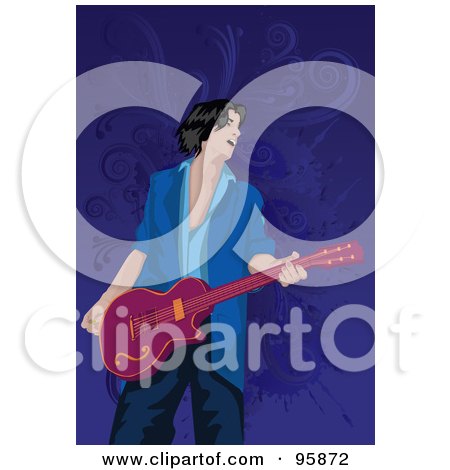 Royalty-Free (RF) Clipart Illustration of a Guitarist Guy - 4 by mayawizard101