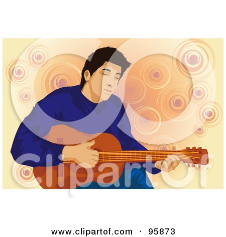 Royalty-Free (RF) Clipart Illustration of a Guitarist Guy - 9 by mayawizard101