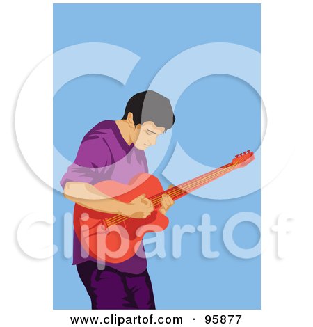 Royalty-Free (RF) Clipart Illustration of a Guitarist Guy - 5 by mayawizard101