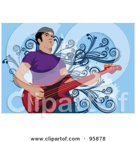Royalty-Free (RF) Clipart Illustration of a Guitarist Guy - 6 by mayawizard101