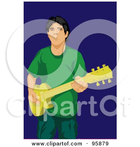 Royalty-Free (RF) Clipart Illustration of a Guitarist Guy - 7 by mayawizard101