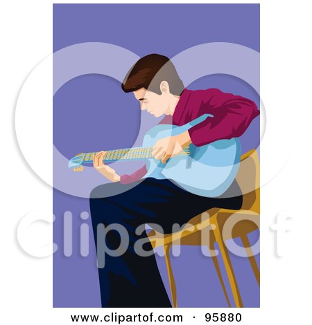 Royalty-Free (RF) Clipart Illustration of a Guitarist Guy - 10 by mayawizard101