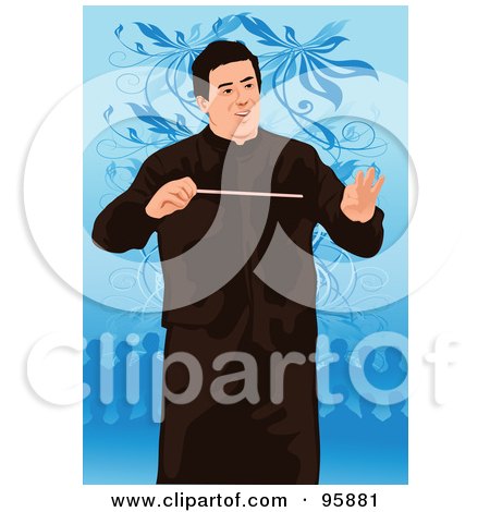 Royalty-Free (RF) Clipart Illustration of a Professional Music Conductor - 4 by mayawizard101
