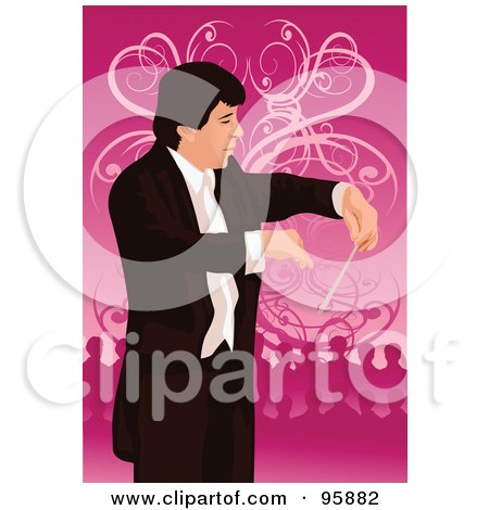 Royalty-Free (RF) Clipart Illustration of a Professional Music Conductor - 5 by mayawizard101