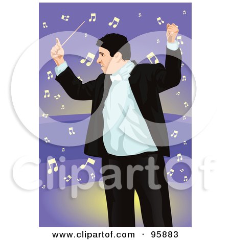 Royalty-Free (RF) Clipart Illustration of a Professional Music Conductor - 6 by mayawizard101