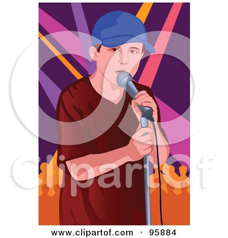 Royalty-Free (RF) Clipart Illustration of a Performing Male Singer - 5 by mayawizard101