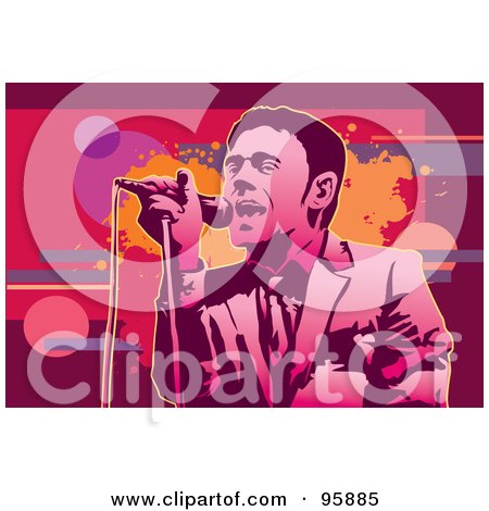 Royalty-Free (RF) Clipart Illustration of a Performing Male Singer - 17 by mayawizard101