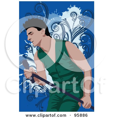 Royalty-Free (RF) Clipart Illustration of a Performing Male Singer - 20 by mayawizard101