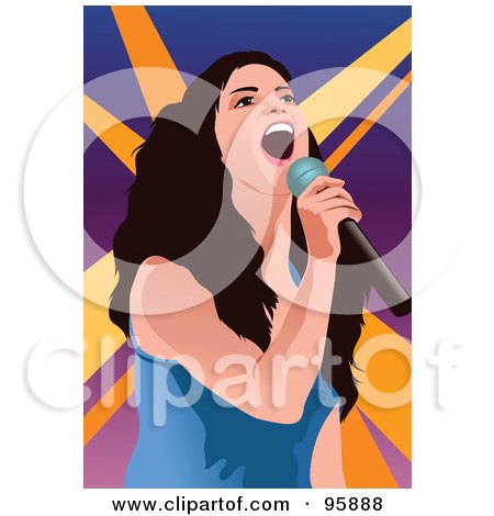Royalty-Free (RF) Clipart Illustration of a Performing Female Singer - 3 by mayawizard101
