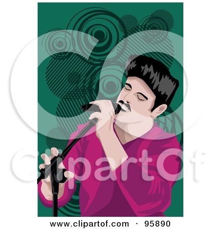 Royalty-Free (RF) Clipart Illustration of a Performing Male Singer - 22 by mayawizard101