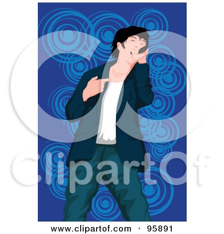 Royalty-Free (RF) Clipart Illustration of a Performing Male Singer - 23 by mayawizard101
