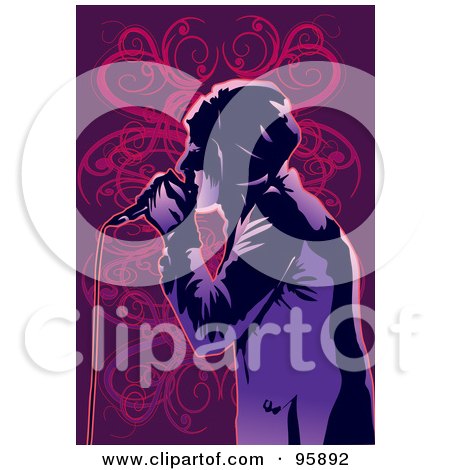 Royalty-Free (RF) Clipart Illustration of a Performing Male Singer - 8 by mayawizard101