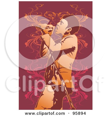 Royalty-Free (RF) Clipart Illustration of a Performing Male Singer - 12 by mayawizard101