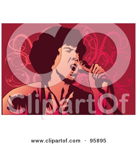 Royalty-Free (RF) Clipart Illustration of a Performing Male Singer - 19 by mayawizard101
