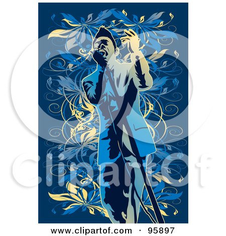 Royalty-Free (RF) Clipart Illustration of a Performing Male Singer - 7 by mayawizard101